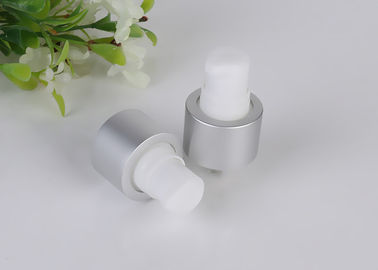 Silver Electrochemical Aluminum Pump Cosmetic Bottle Pump With PP Cap