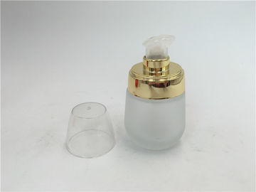 Glass Pot Bellied Liquid Foundation Pump Bottle 30ml Airless Packaging
