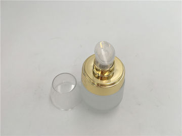 Glass Pot Bellied Liquid Foundation Pump Bottle 30ml Airless Packaging